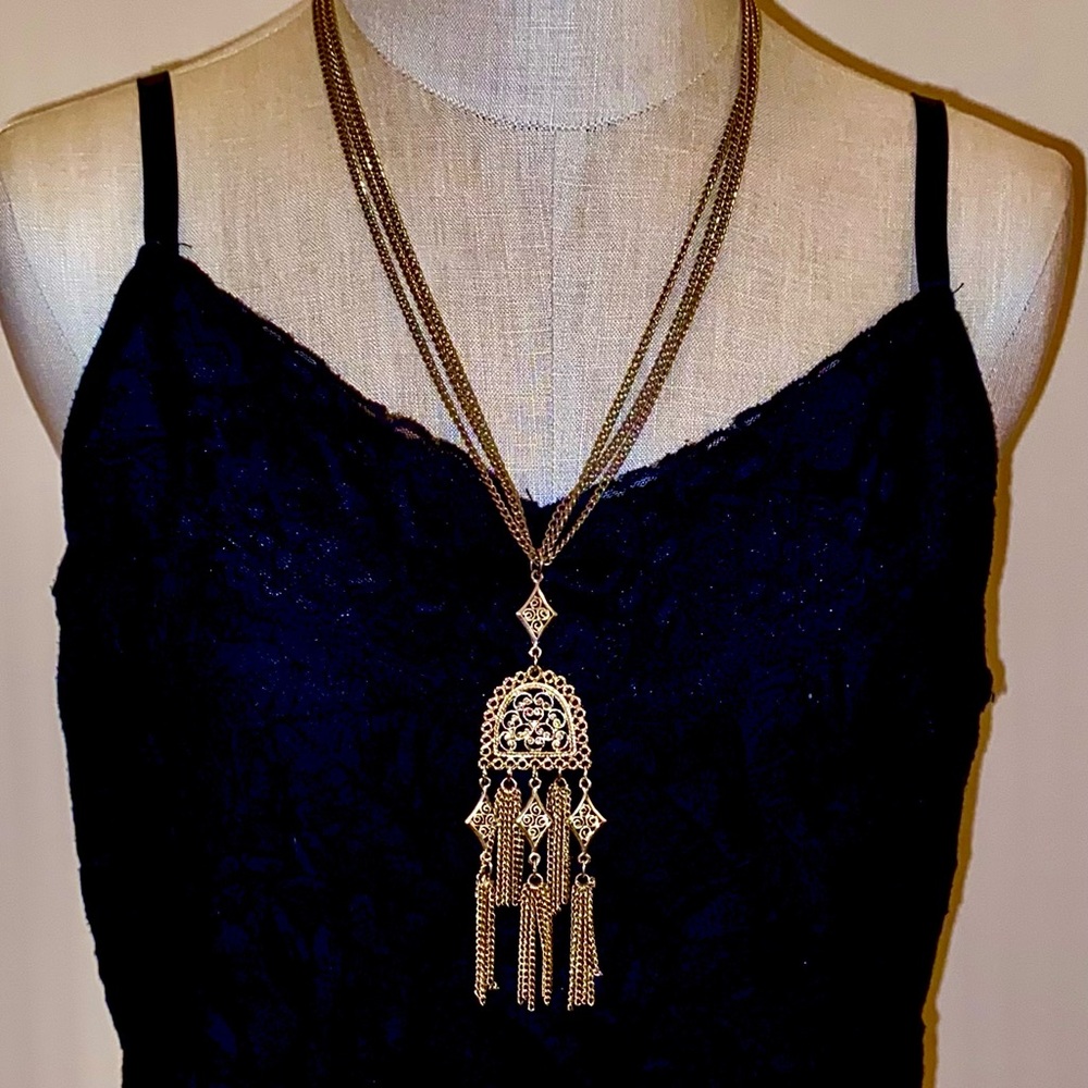 Necklace Filigree Gold Tone